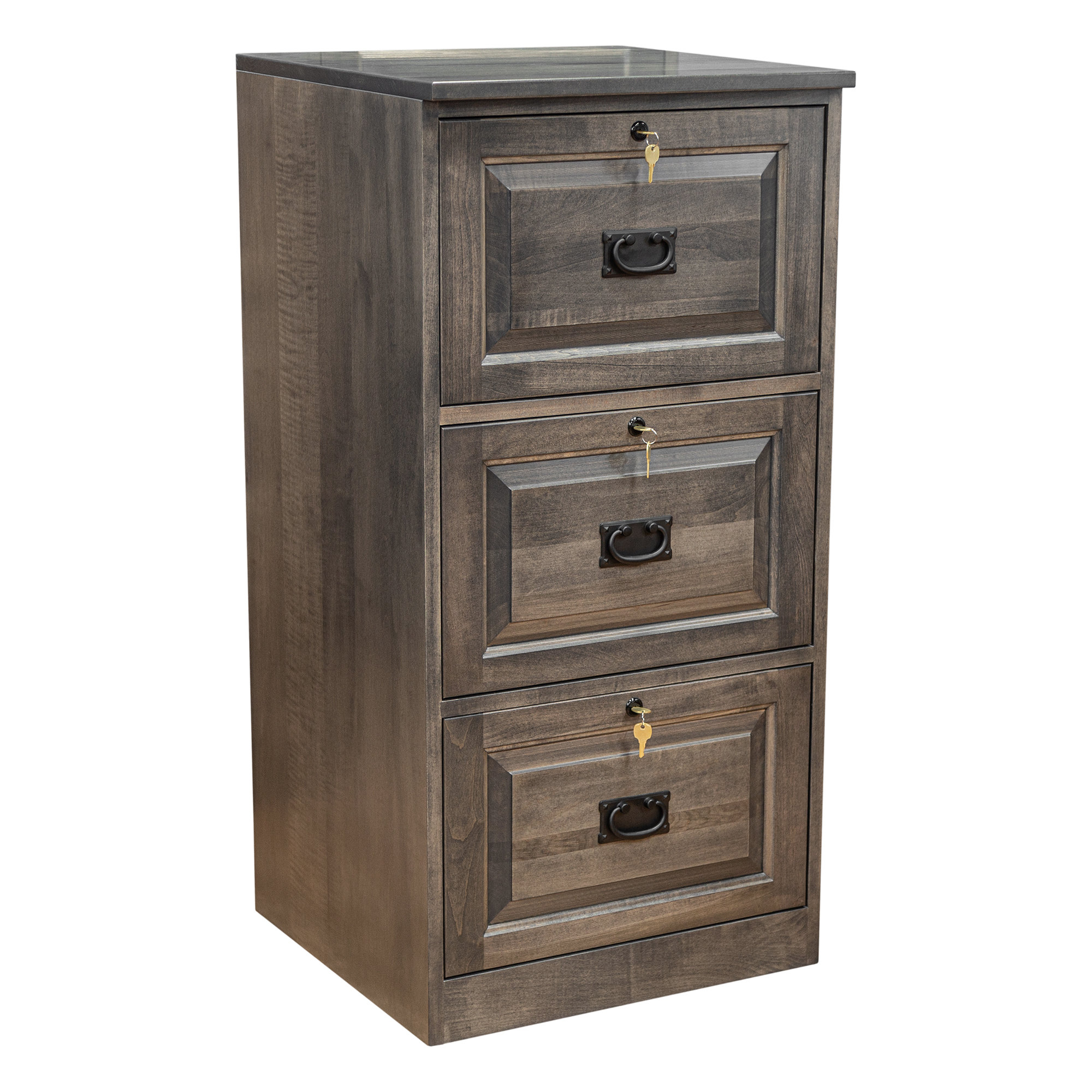Doory 21 Wide 3 Drawer Solid Wood File Cabinet Millwood Pines Color Smoke Gray